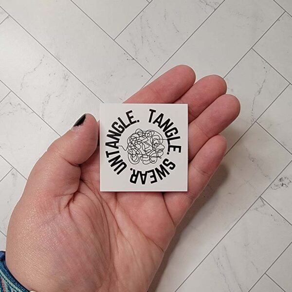Tangle, Swear, Untangle Matte Sticker